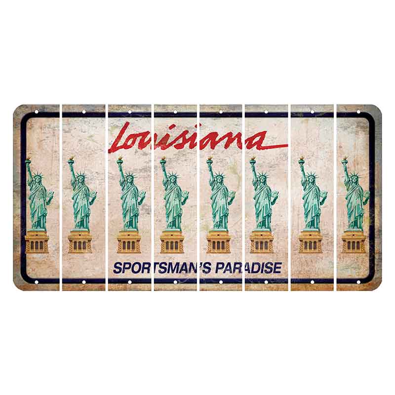 Louisiana Sportsmans Paradise Cut License Plate Strips (Set of 8) Statue of Liberty