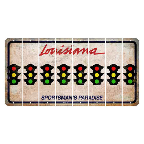 Louisiana Sportsmans Paradise Cut License Plate Strips (Set of 8) Traffic Light