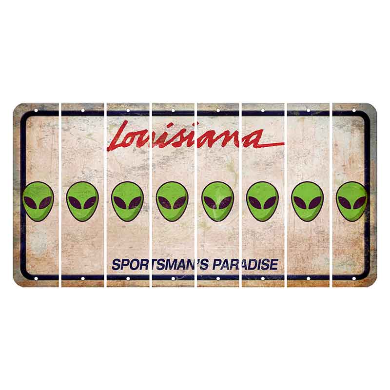 Louisiana Sportsmans Paradise Cut License Plate Strips (Set of 8) Alien