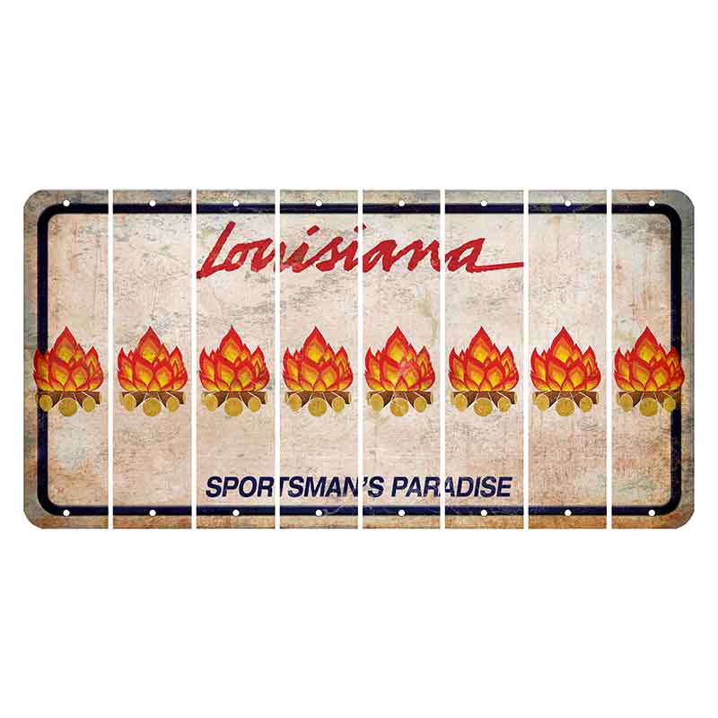 Louisiana Sportsmans Paradise Cut License Plate Strips (Set of 8) Campfire