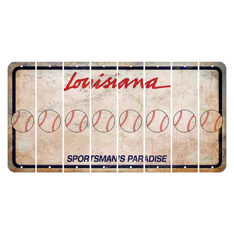 Louisiana Sportsmans Paradise Cut License Plate Strips (Set of 8) Baseball