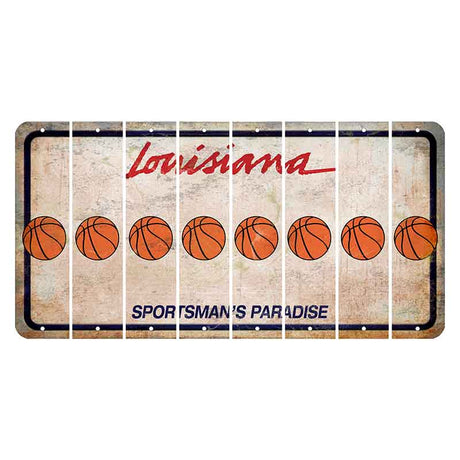 Louisiana Sportsmans Paradise Cut License Plate Strips (Set of 8) Basketball