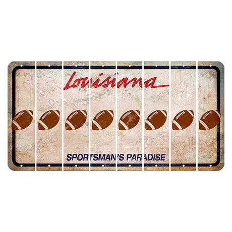 Louisiana Sportsmans Paradise Cut License Plate Strips (Set of 8) Football