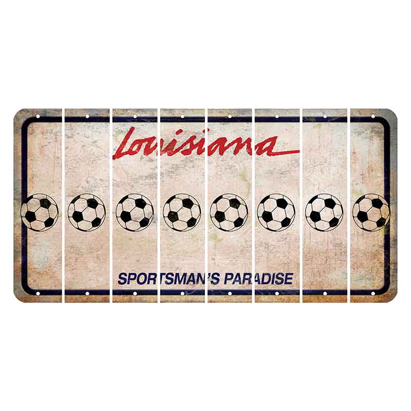 Louisiana Sportsmans Paradise Cut License Plate Strips (Set of 8) Soccerball