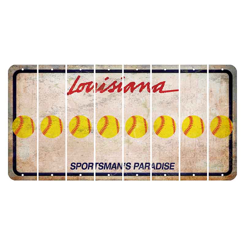 Louisiana Sportsmans Paradise Cut License Plate Strips (Set of 8) Softball