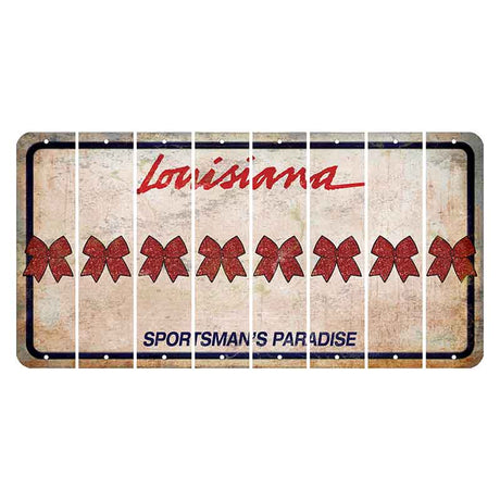 Louisiana Sportsmans Paradise Cut License Plate Strips (Set of 8) Cheer Bow