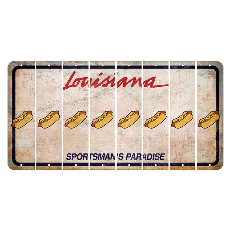 Louisiana Sportsmans Paradise Cut License Plate Strips (Set of 8) Hotdog