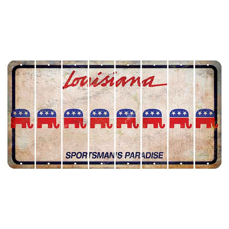 Louisiana Sportsmans Paradise Cut License Plate Strips (Set of 8) Republican