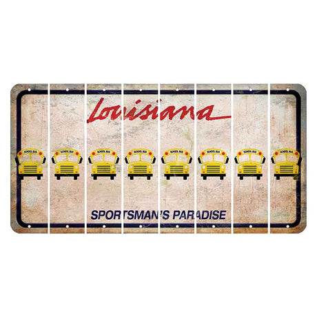 Louisiana Sportsmans Paradise Cut License Plate Strips (Set of 8) School Bus