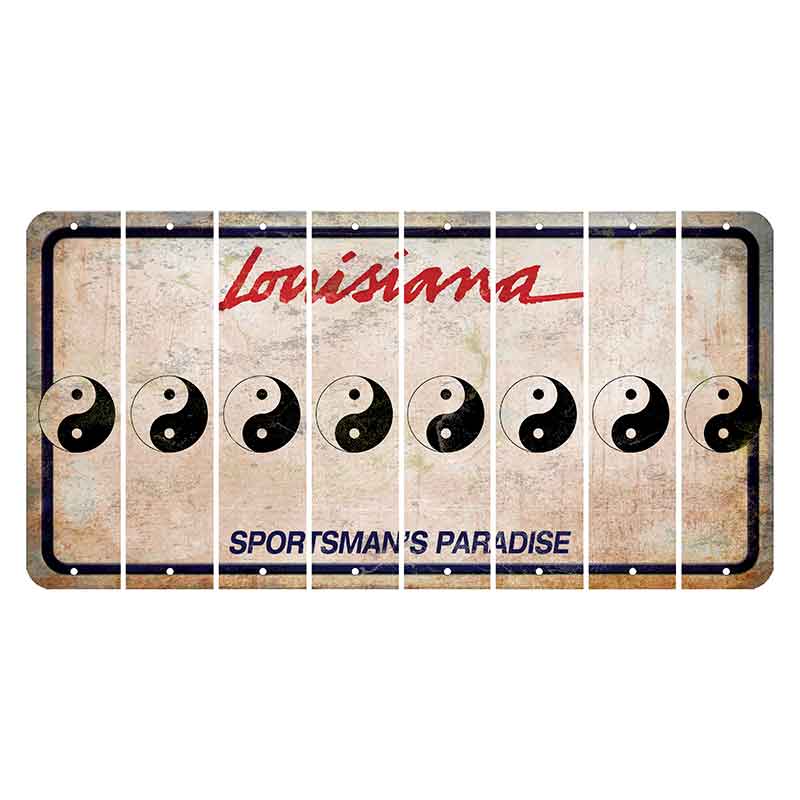 Louisiana Sportsmans Paradise Cut License Plate Strips (Set of 8) Yin Yang