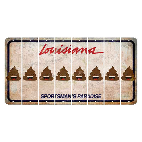 Louisiana Sportsmans Paradise Cut License Plate Strips (Set of 8) Emoji - Poop