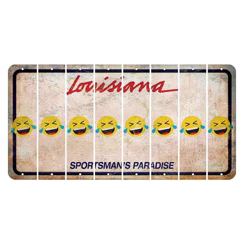 Louisiana Sportsmans Paradise Cut License Plate Strips (Set of 8) Emoji - Laughing