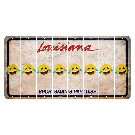 Louisiana Sportsmans Paradise Cut License Plate Strips (Set of 8) Emoji - Laughing