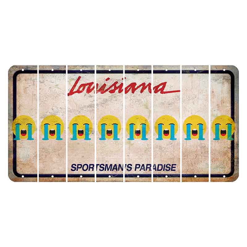 Louisiana Sportsmans Paradise Cut License Plate Strips (Set of 8) Emoji - Crying