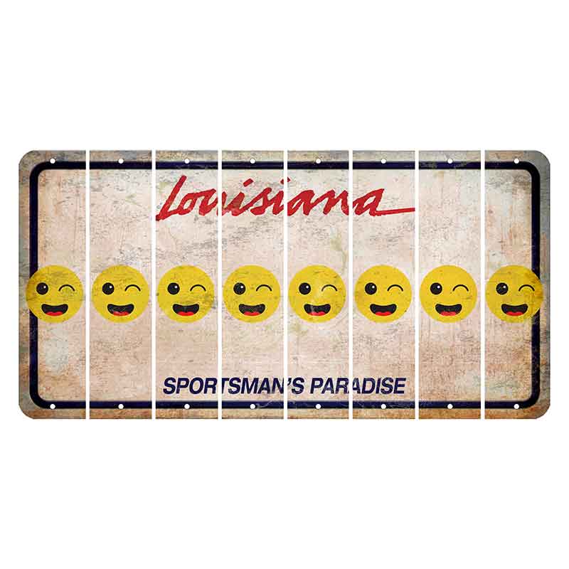 Louisiana Sportsmans Paradise Cut License Plate Strips (Set of 8) Emoji - Winking