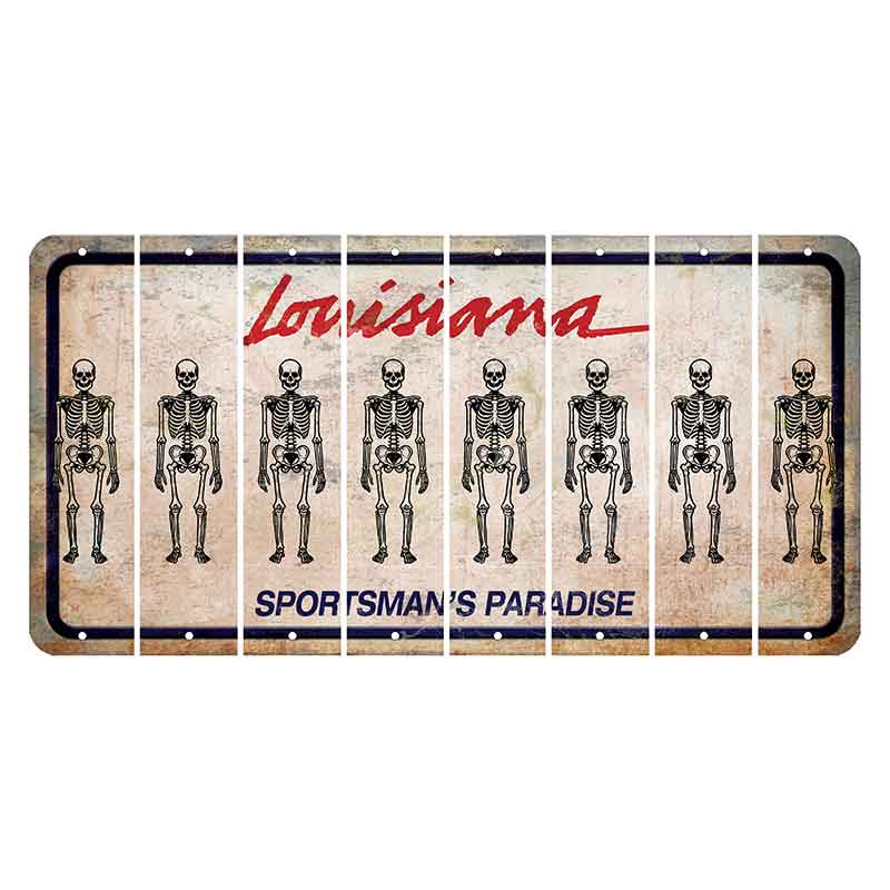 Louisiana Sportsmans Paradise Cut License Plate Strips (Set of 8) Skeleton