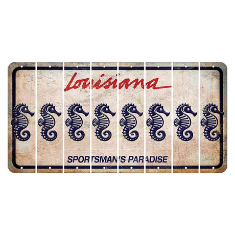 Louisiana Sportsmans Paradise Cut License Plate Strips (Set of 8) Seahorse