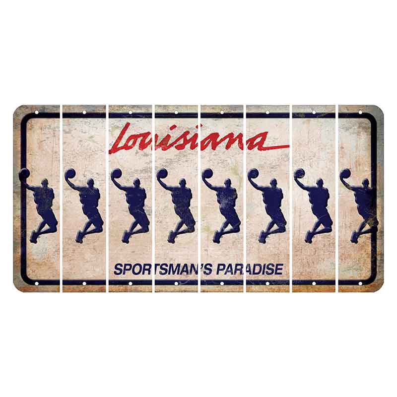 Louisiana Sportsmans Paradise Cut License Plate Strips (Set of 8) Basketball Player