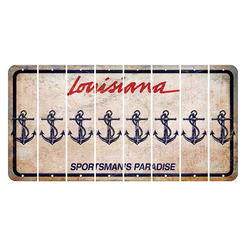 Louisiana Sportsmans Paradise Cut License Plate Strips (Set of 8) Boat Anchor