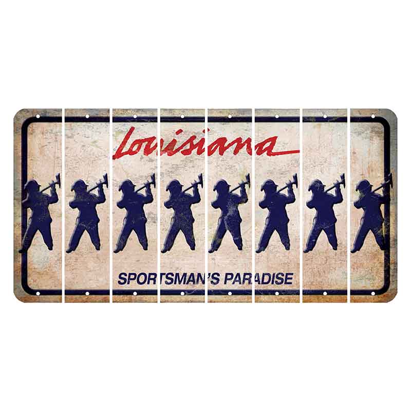 Louisiana Sportsmans Paradise Cut License Plate Strips (Set of 8) Fireman with Axe