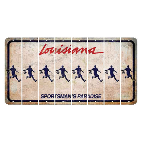 Louisiana Sportsmans Paradise Cut License Plate Strips (Set of 8) Soccer Player