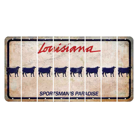 Louisiana Sportsmans Paradise Cut License Plate Strips (Set of 8) Dairy Cow