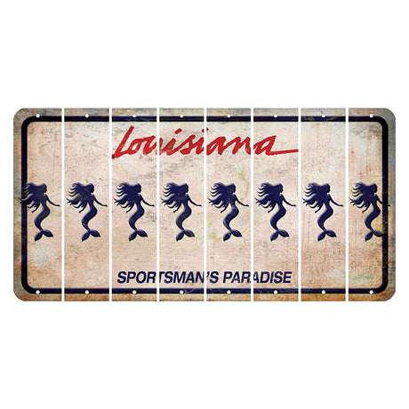 Louisiana Sportsmans Paradise Cut License Plate Strips (Set of 8) Mermaid