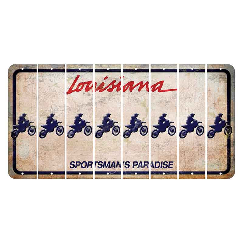 Louisiana Sportsmans Paradise Cut License Plate Strips (Set of 8) Dirtbike Rider