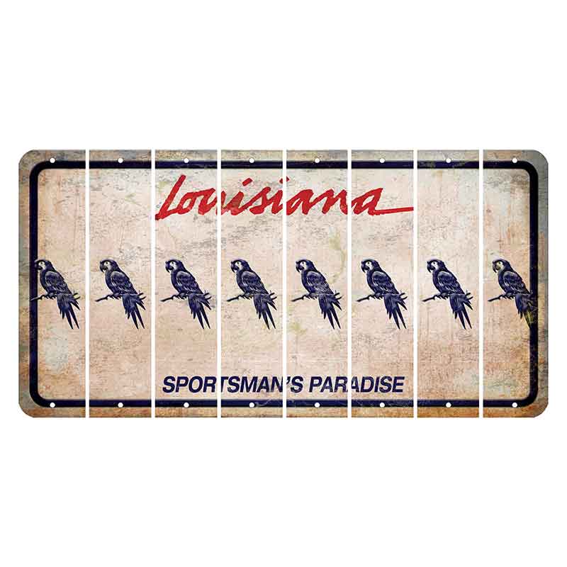 Louisiana Sportsmans Paradise Cut License Plate Strips (Set of 8) Parrot