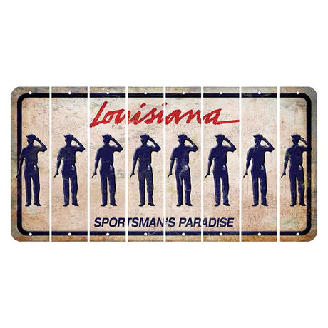 Louisiana Sportsmans Paradise Cut License Plate Strips (Set of 8) Police Officer