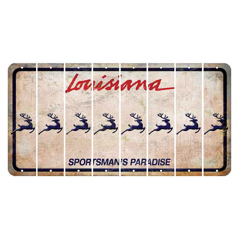 Louisiana Sportsmans Paradise Cut License Plate Strips (Set of 8) Reindeer