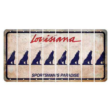 Louisiana Sportsmans Paradise Cut License Plate Strips (Set of 8) Howling Wolf