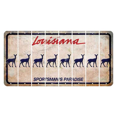 Louisiana Sportsmans Paradise Cut License Plate Strips (Set of 8) Doe