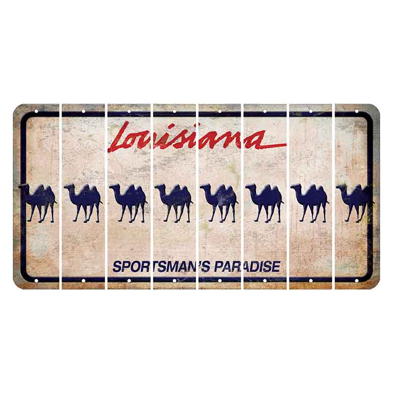 Louisiana Sportsmans Paradise Cut License Plate Strips (Set of 8) Camel