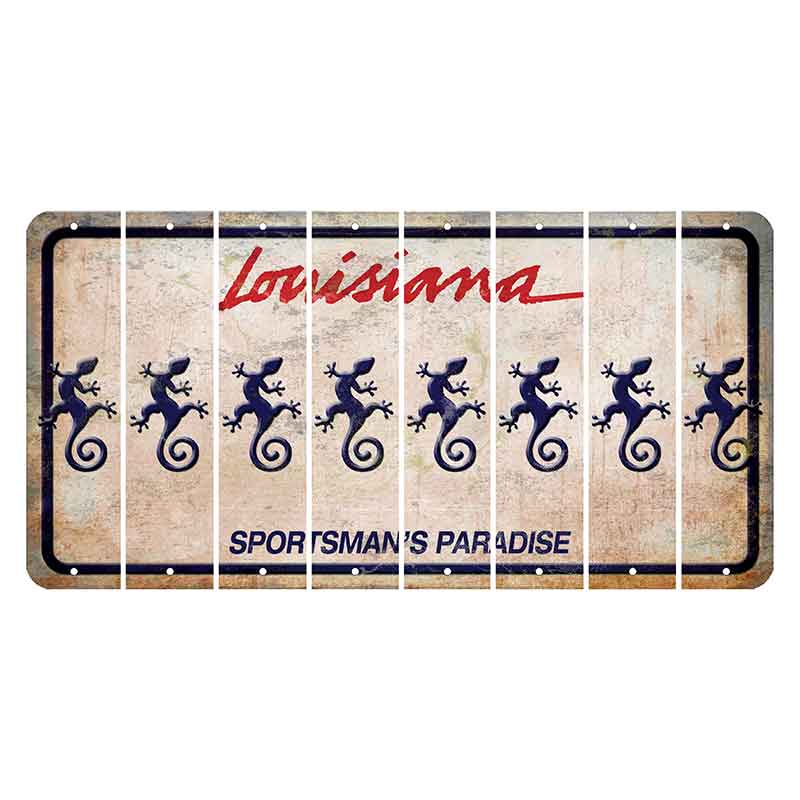 Louisiana Sportsmans Paradise Cut License Plate Strips (Set of 8) Gecko