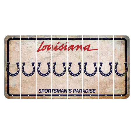 Louisiana Sportsmans Paradise Cut License Plate Strips (Set of 8) Horseshoe