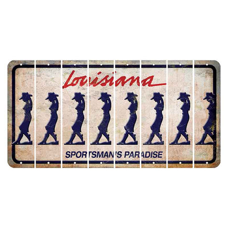 Louisiana Sportsmans Paradise Cut License Plate Strips (Set of 8) Cowgirl - Leaning