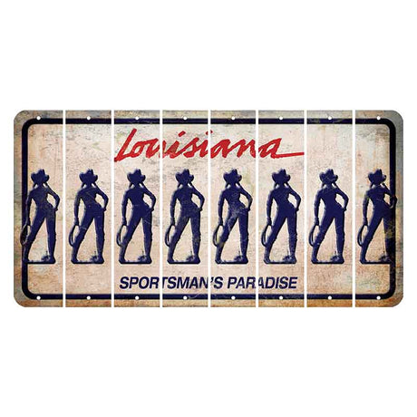 Louisiana Sportsmans Paradise Cut License Plate Strips (Set of 8) Cowgirl