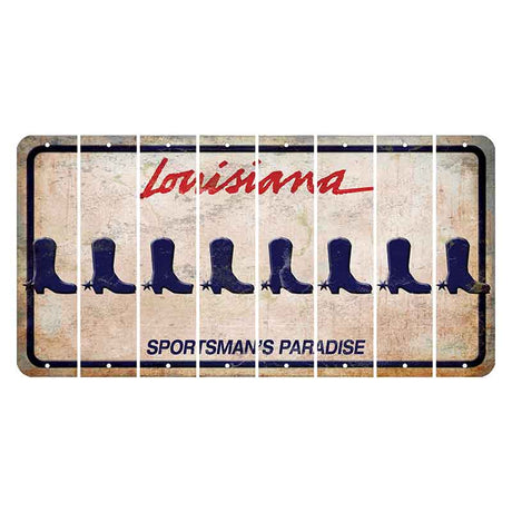 Louisiana Sportsmans Paradise Cut License Plate Strips (Set of 8) Cowboy Boot