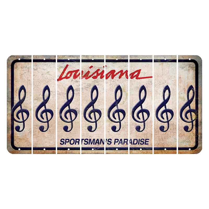 Louisiana Sportsmans Paradise Cut License Plate Strips (Set of 8) Music Note