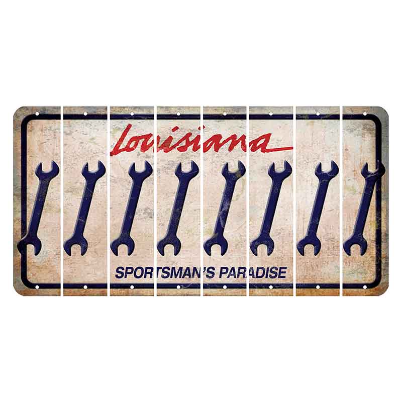 Louisiana Sportsmans Paradise Cut License Plate Strips (Set of 8) Wrench