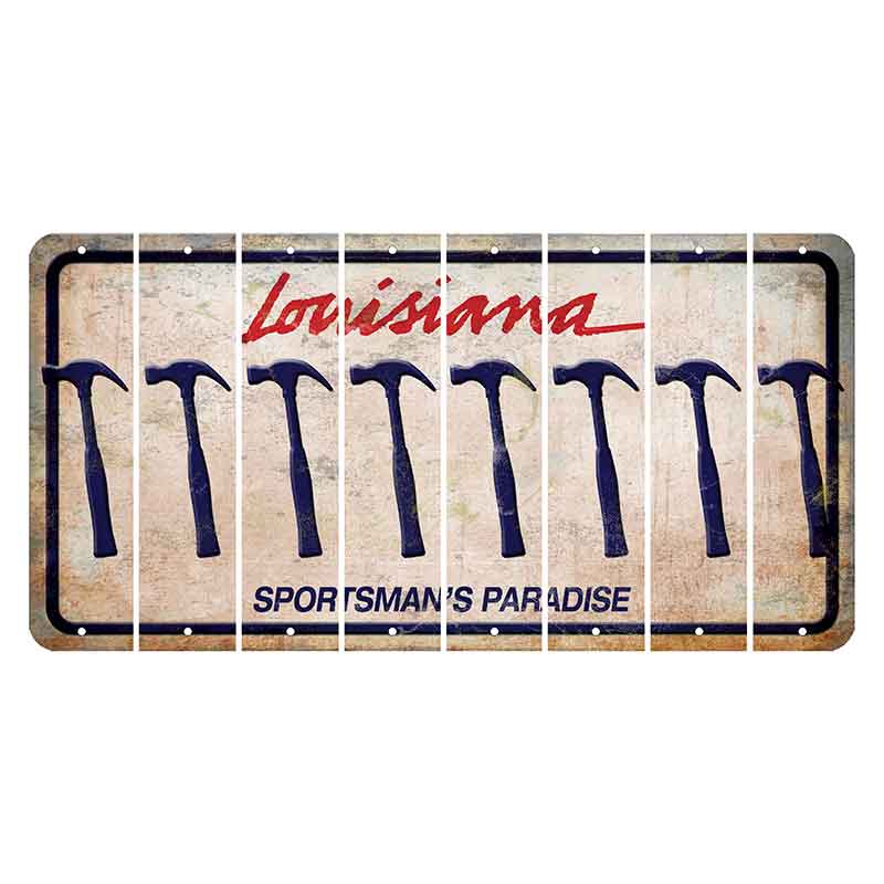 Louisiana Sportsmans Paradise Cut License Plate Strips (Set of 8) Hammer