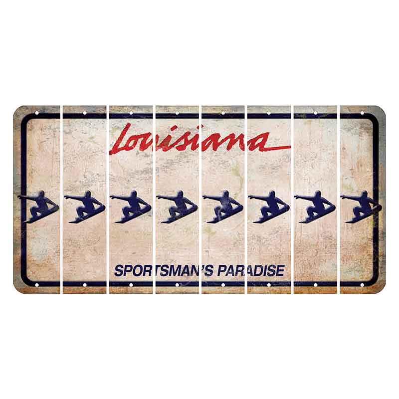 Louisiana Sportsmans Paradise Cut License Plate Strips (Set of 8) Snowboarder