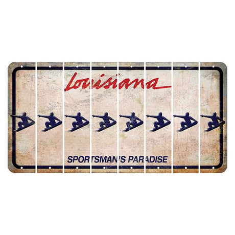 Louisiana Sportsmans Paradise Cut License Plate Strips (Set of 8) Snowboarder