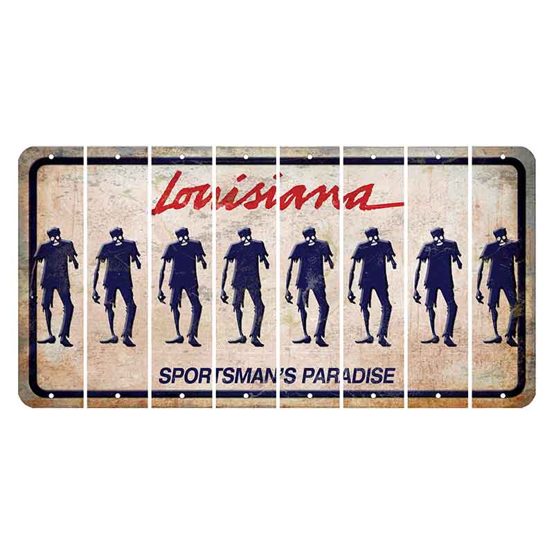 Louisiana Sportsmans Paradise Cut License Plate Strips (Set of 8) Zombie