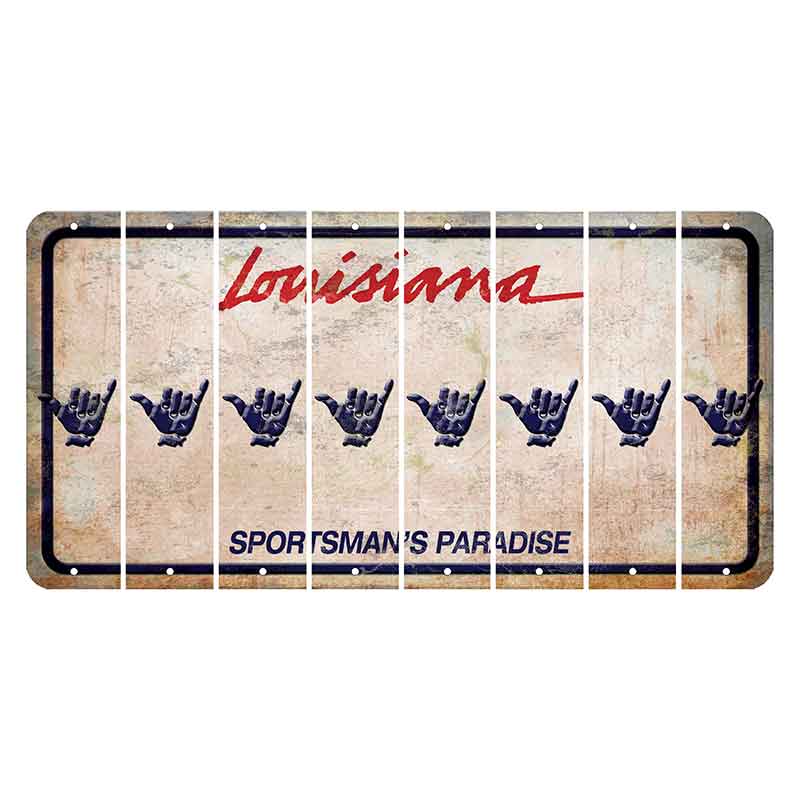 Louisiana Sportsmans Paradise Cut License Plate Strips (Set of 8) Hang Loose