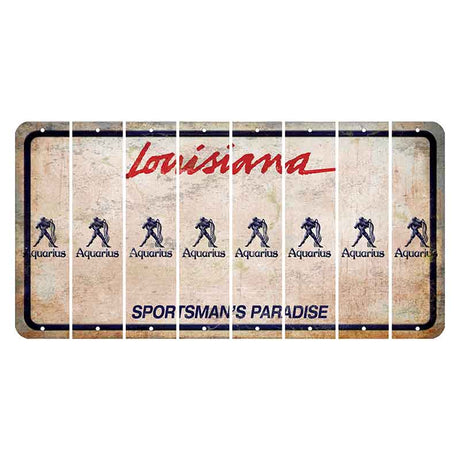 Louisiana Sportsmans Paradise Cut License Plate Strips (Set of 8) Zodiac Sign - Aquarius