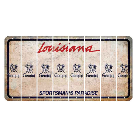 Louisiana Sportsmans Paradise Cut License Plate Strips (Set of 8) Zodiac Sign - Gemini