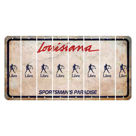 Louisiana Sportsmans Paradise Cut License Plate Strips (Set of 8) Zodiac Sign - Libra