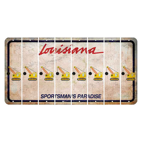 Louisiana Sportsmans Paradise Cut License Plate Strips (Set of 8) Wrecking Ball Crane